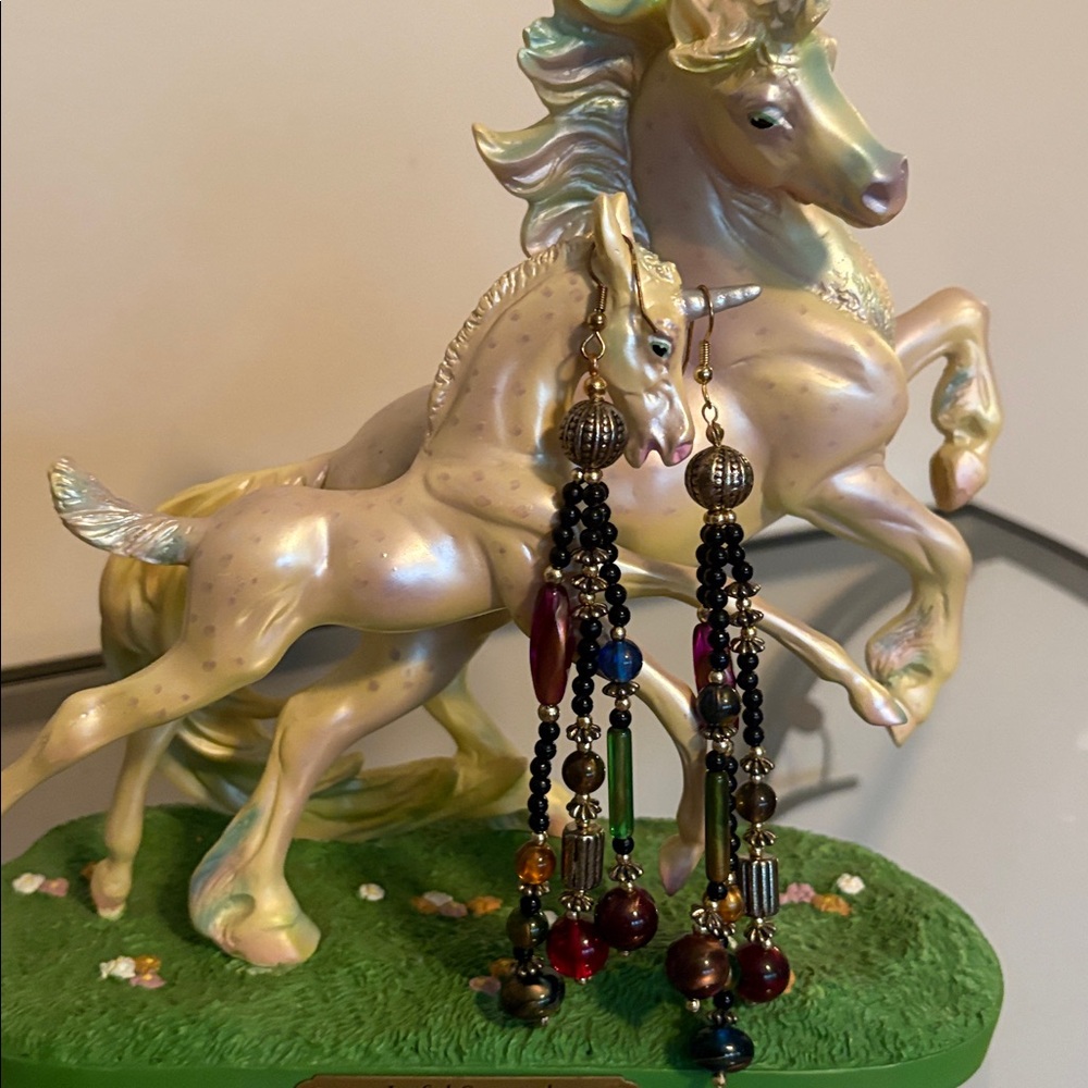 Multicolor Beaded Dangle Earrings